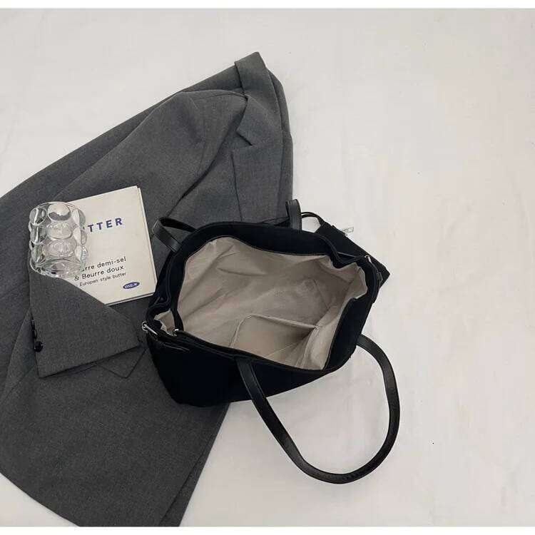 Faux Suede Solid Color Women's Shoulder Bags Casual High Capacity Female Purse Handbags Fashion Versatile Ladies Work Tote Bag Z260224