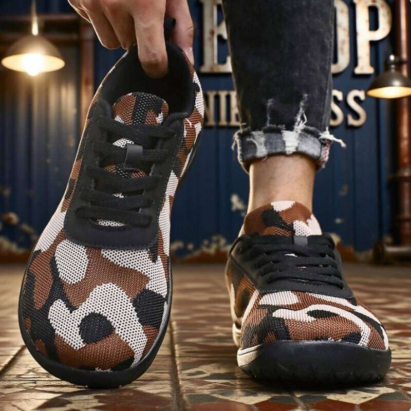Camouflage Wide Toe Shoes Comfortable Soft Sole Breathable Walking Sneakers Fashionable Trendy Outdoor Loose Training Men's Shoe