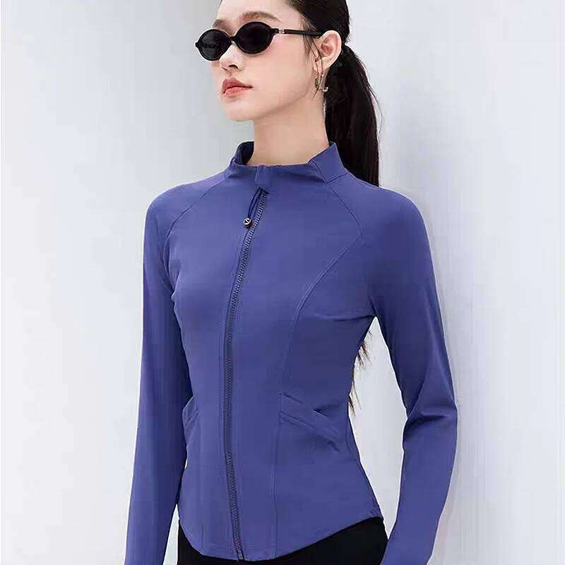 Women's Slim Fit Long Sleeve Sports Zip Fitness Yoga Workout Running Coats Cardigan Warm Gym Activewear Top 26Y0224