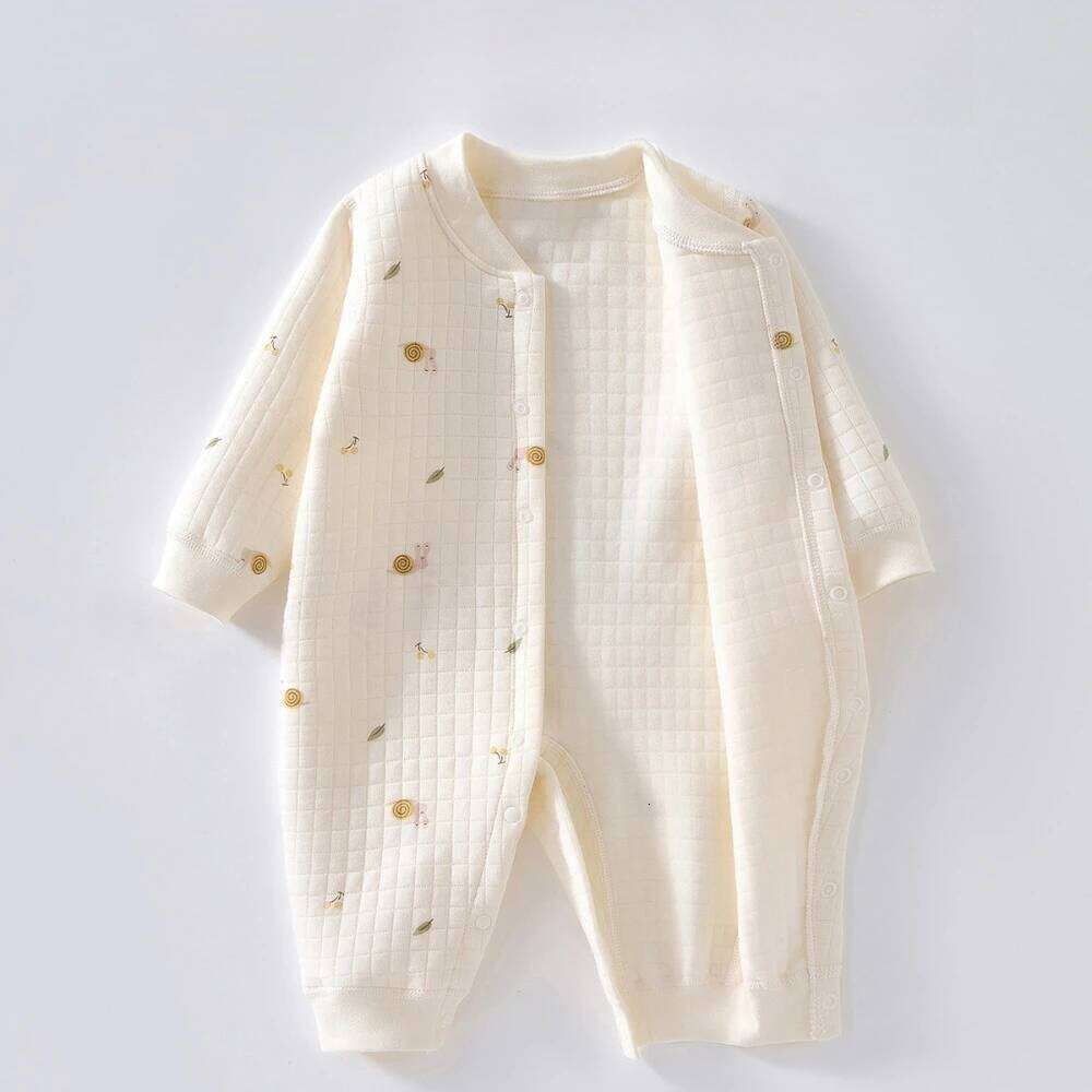 AYNIGIELL Warm Autumn and Winter Cotton Clothes Newborn Pajamas Cute Pattern Printed Baby Jumpsuit 26H0224
