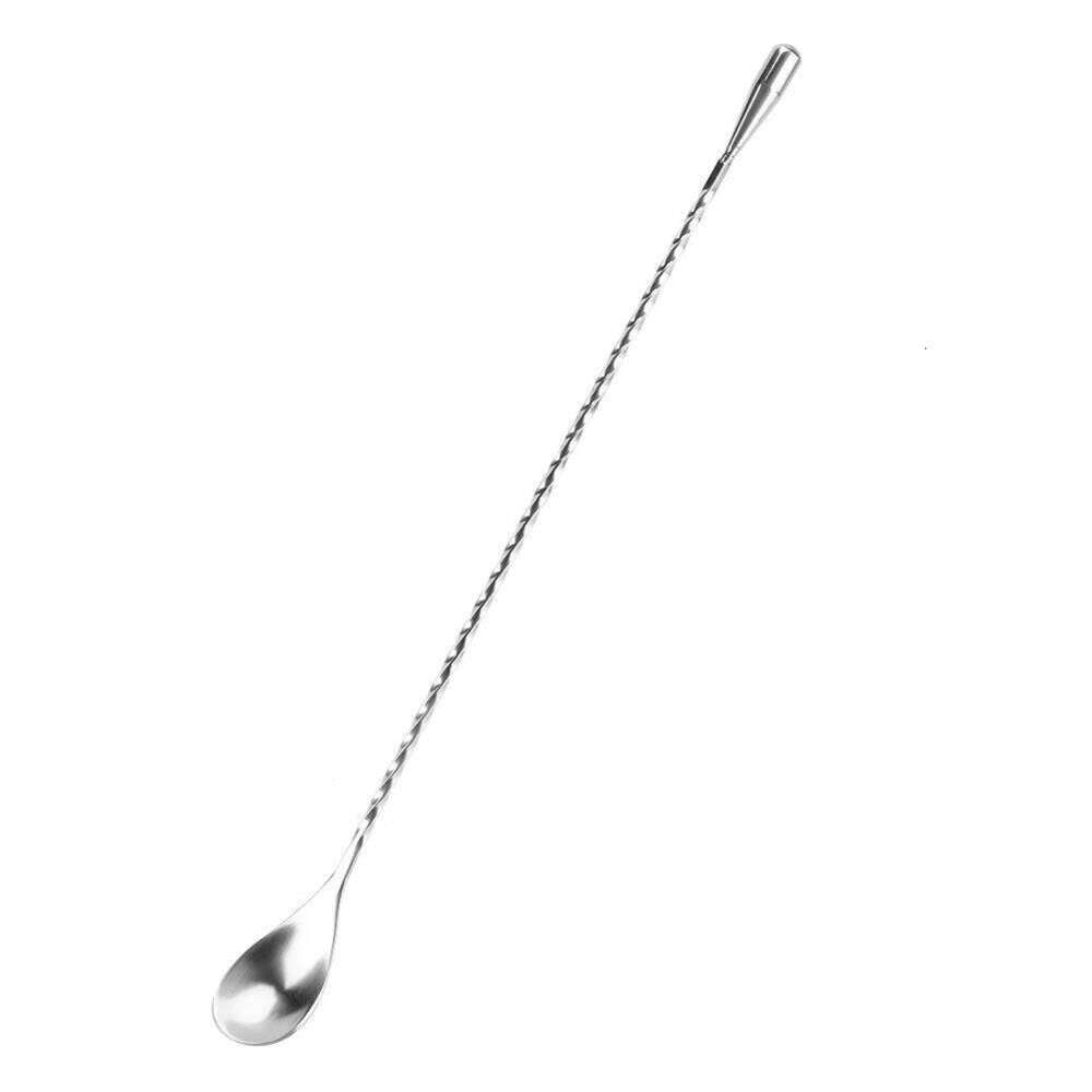Stainless Steel Wine Cocktail Mixing Twist Spoon Long Handle Drink Stirring Tool for Bar Restaurant Pub