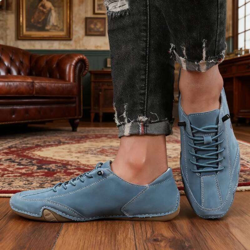 Men's Suede Leather Casual ShoesLace Up Driving Shoe Comfortable Lightweight Loafers for Daily Wear Outdoor Activities Man Shoes