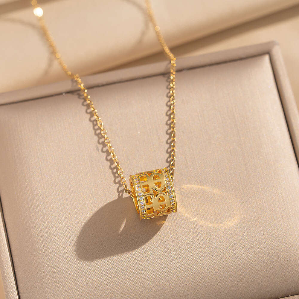 Korean-Style Full-Diamond Light-Luxury Necklace With Zircon Inlay Collarbone Chain