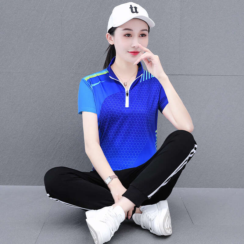 Women's Casual Sports Set Outdoor Fitn suit Spring up orm Two-Piece Suit Moisture-ng Polyester Breathable Sweat Sport