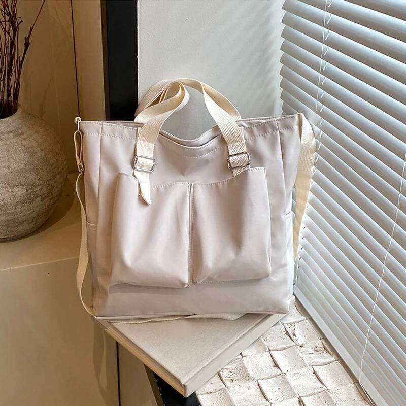 Women's Bag Shopper Simple Fashion Zipper Handbags Nylon Waterproof Solid Color Crossbody Large Capacity Tote Shoulder Bags Z260224