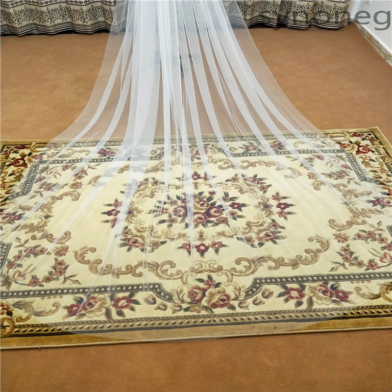 Physical picture Elegant Wedding Veil 3 Meters Long Soft Bridal Veils With Comb White 1 layers Ivory Color Bride 260208