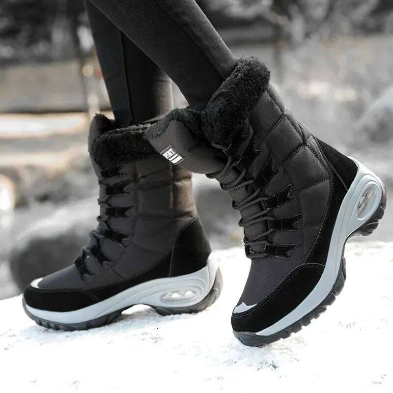 Thigh High Platform Fur Warm Snow Winter Shoes Waterproof Slip on Women Comfortable Outdoor Ankle Hiking Boots