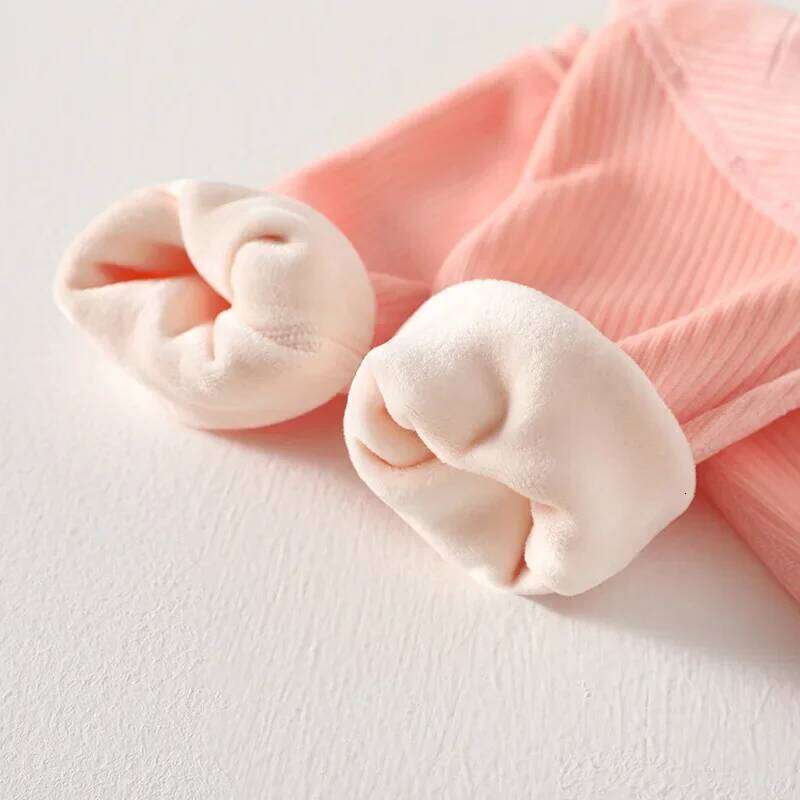 Winter Baby Jumpsuit Sleeves and Long Pants Warm Double-faced Fleece Design for Boys Girls Bodysuit 26Y0224