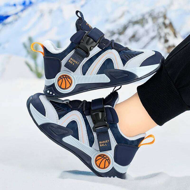 Winter Warm Children Boys Sneaker Fashion Design Kids Cotton Casual Sports Tennis Shoes for Boy 26W0224