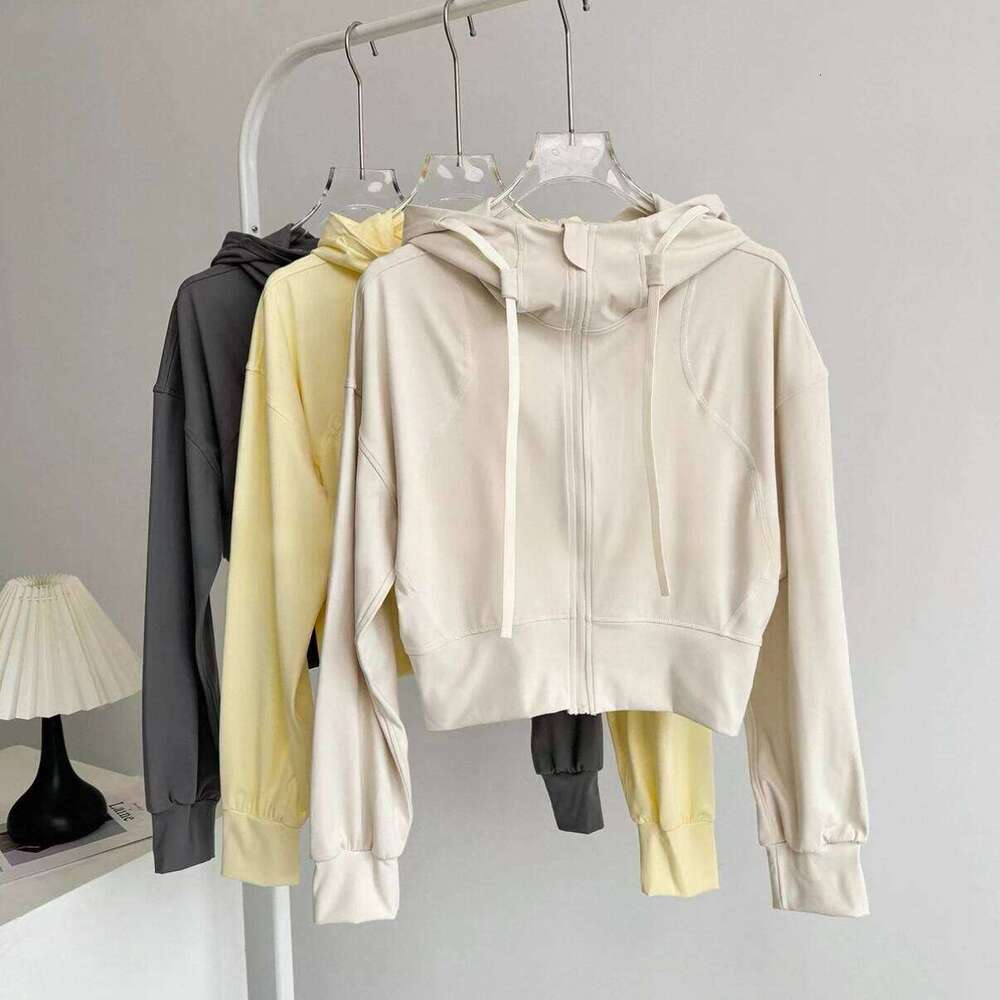 Women's Quick-Dry Loose Hooded Fitness Coat Long Sleeve Sports for Running Yoga Training Tight Shirt Sport Jacke 26Y0224