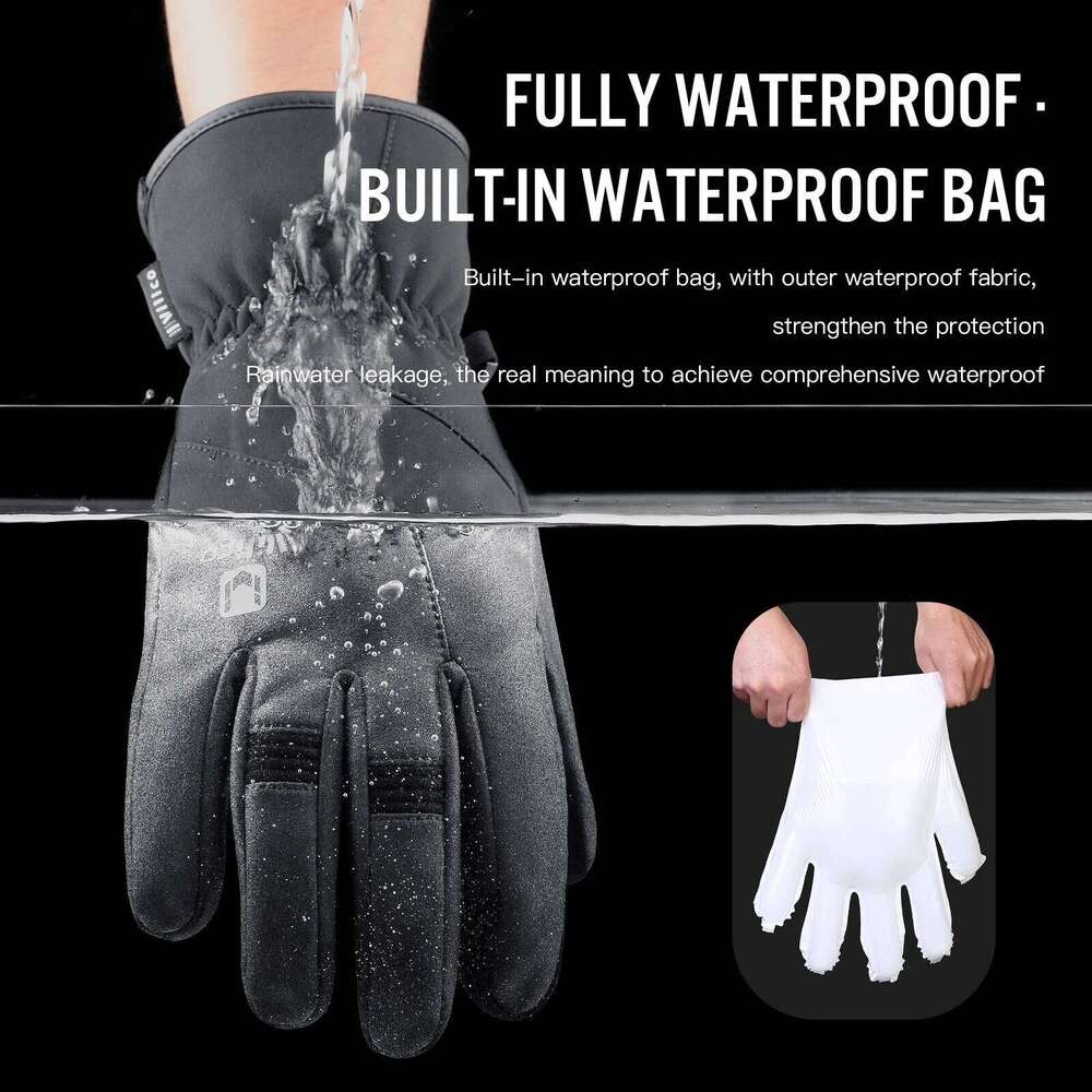 Ski Waterproof Winter Men Touchscreen Non-Slip Unisex thickening Windproof Warm Cycling Cold Fashion Sports Gloves 26H0224