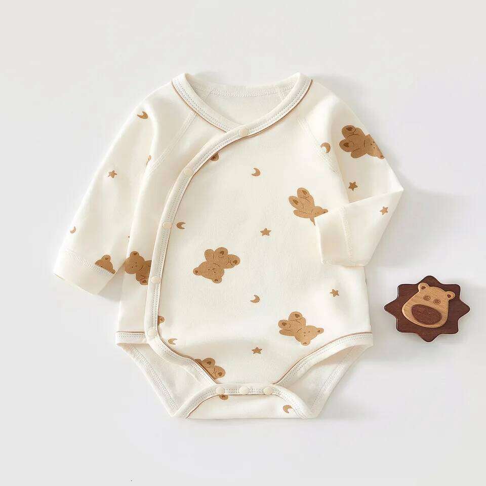 2026 Spring New Long Sleeve Shorts High Quality Cotton Jumpsuit Suitable for Boy Girl Baby Infants Aged 0-18 Months 26H0224