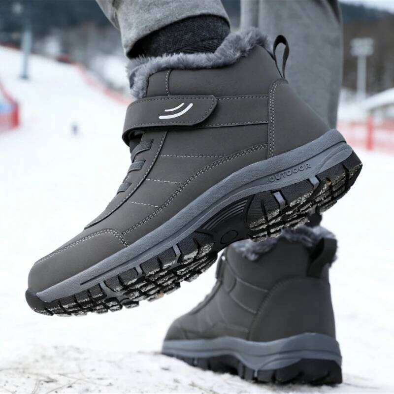 Snow for Men Casual Winter Shoes Platform Non-slip Warm Fur Ankle Plush Combat Outdoor Hiking Motorcycle Boots 2025