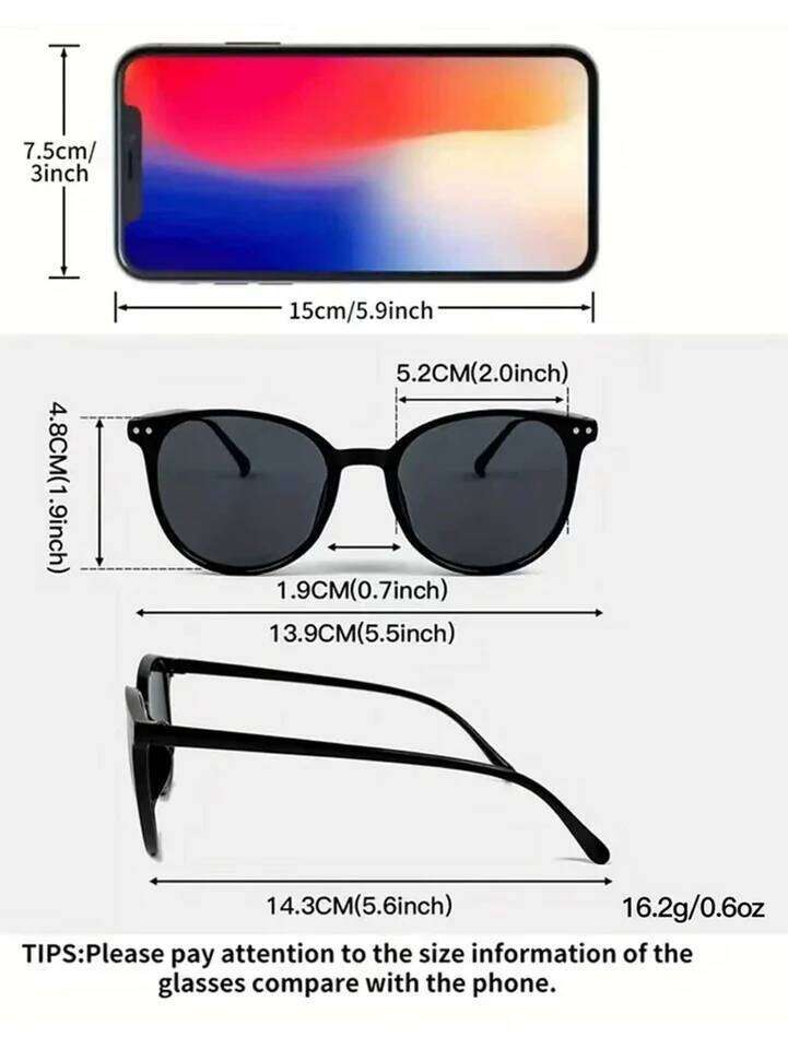 2Pcs Women's Fashionable Round Frame Chic Black, Tortoiseshell Combination Glasses Daily Wear Holiday Gifts 26W0224