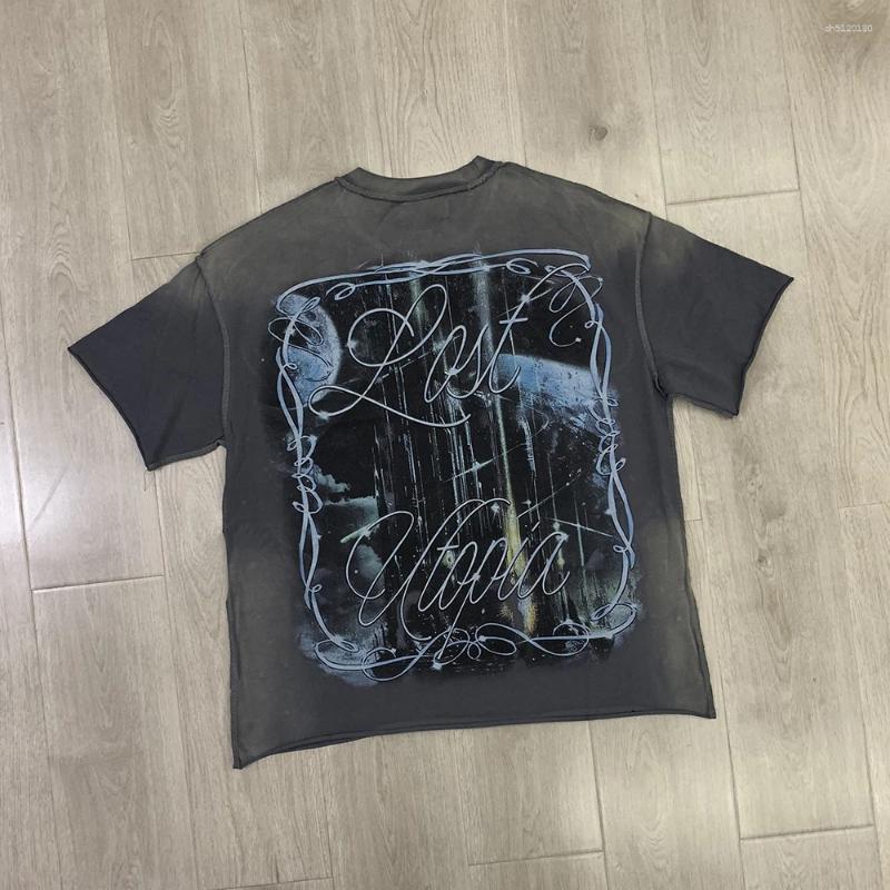 designer mens tshirt street wear retro washed diamond cut mens round neck short sleeved loose cotton rhinestone tshirt large tee free shipping - view 3