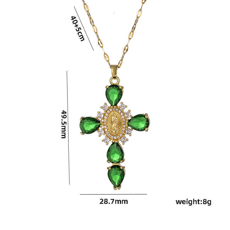 Micro-Inlaid Zircon Pendant Chain Creative And Personalized Cross Necklace Collarbone Chain For Women