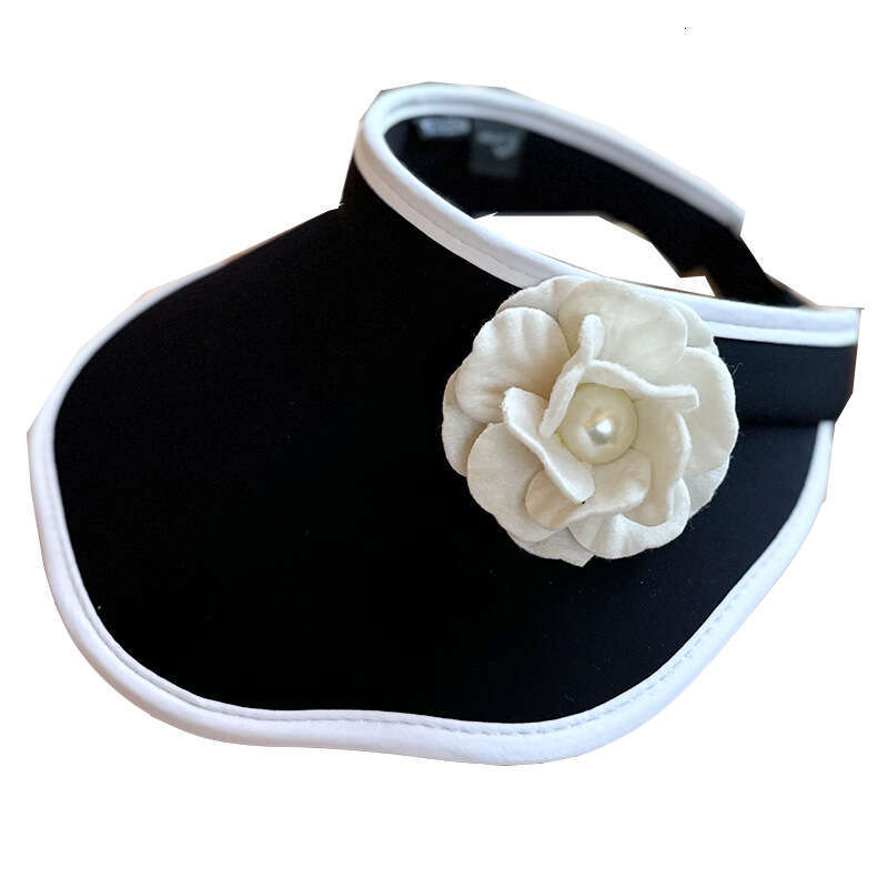 Elegant and simple open-top hat Camellia decoration A piece of accessory suitable for garden parties and summer outings