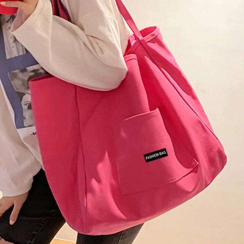Korean style Canvas Tote Bags For Women Large Capacity Handbag Casual Shoulder Shopping Bag Gilr Purse Z260224