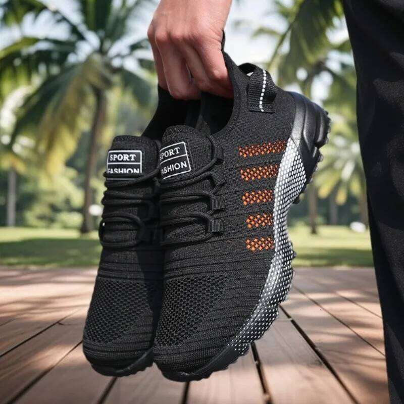 Men's Running Shoes Unique Grid Trend Design Outdoor Sports Sneakers Summer Track Field Basketball Athletic Training Footwear