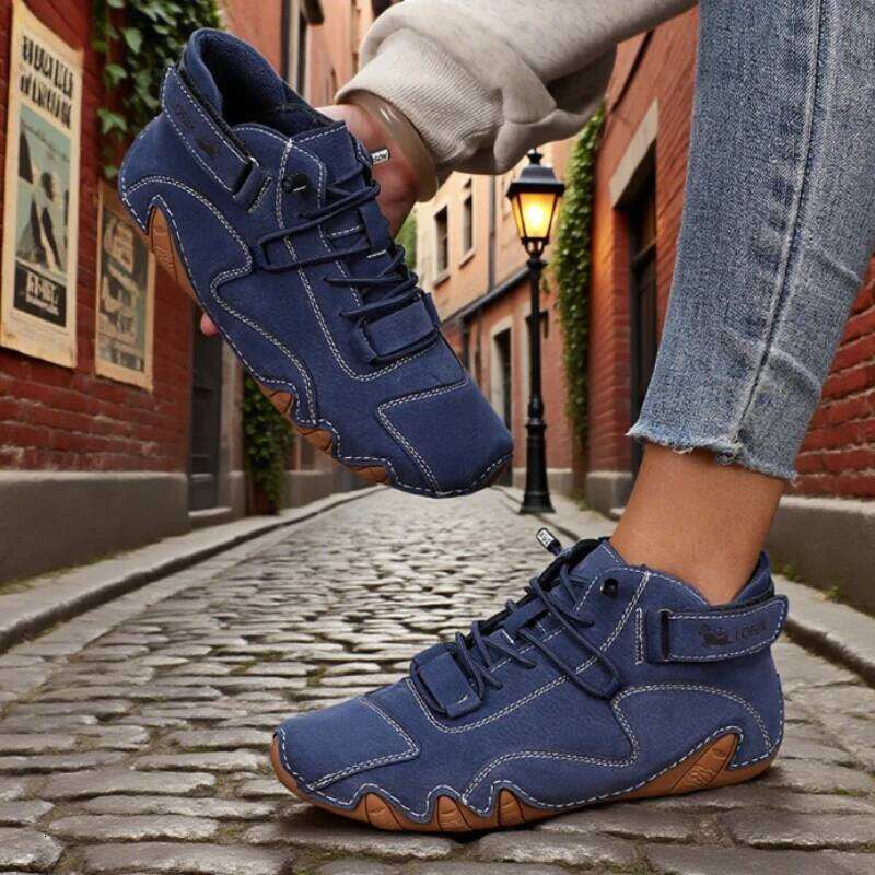 New 2025 En's Retro Design Ankle Boots Men Outdoor Casual Leather Shoes Breathable Comfortable Summer Hot Selling Flat Sneakers