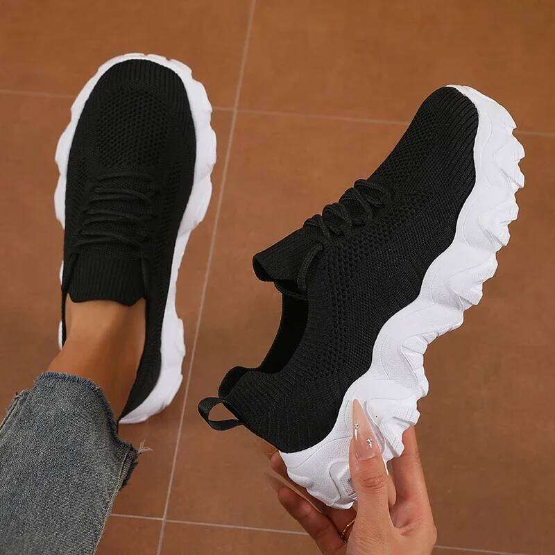 Women' Cute Lace Up Mesh Versatile Fashionable Design Sneakers Lightweight Breathable Comfort Outdoors Walking Train Shoes