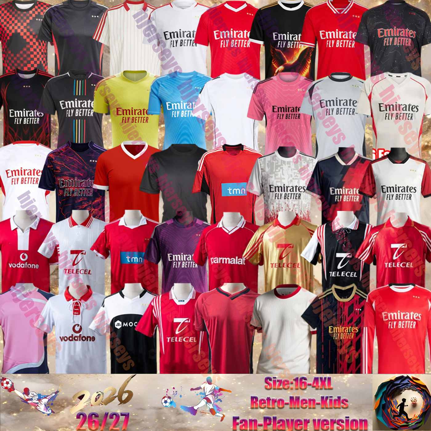 25 26 BenficaS jersey Retro home away soccer jerseys 1975 04 05 09 10 13 14 94 classic vintage 61 74 75 94 95 Fan Player version 2025 2026 WHITE RED BFC men football shirt kit