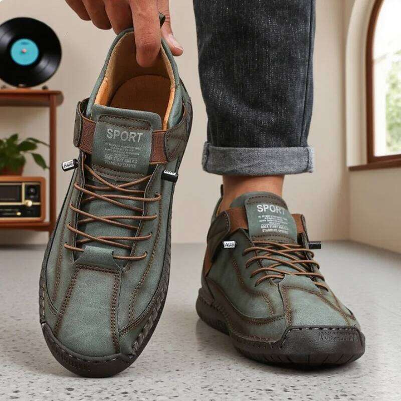 Handmade Leather Men Shoes Casual Comfortable Soft Soled High-quality Motorcycle Fashionable British Tennis Nude Boots