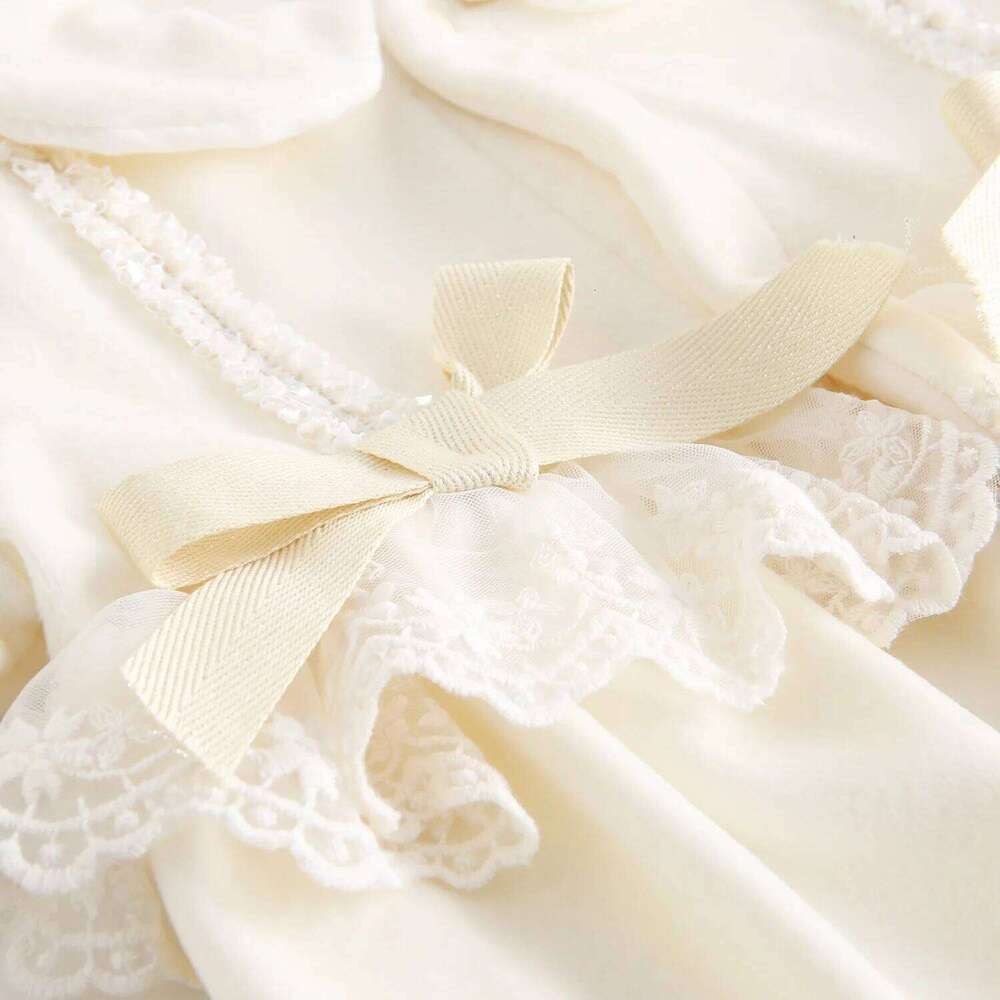 Long Sleeve Winter Baby Girls Jumpsuits Cute Lace Thickened Warm Infants Clothing 26H0224