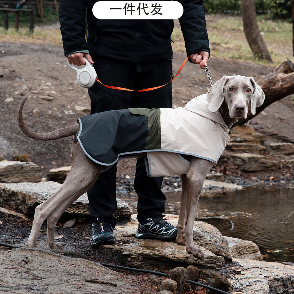 Famous brand Direct Sale Clothing Spring and Autumn Color Block Outdoor Waterproof Windproof Jacket for Large Dogs Pet Raincoat pupakaIK