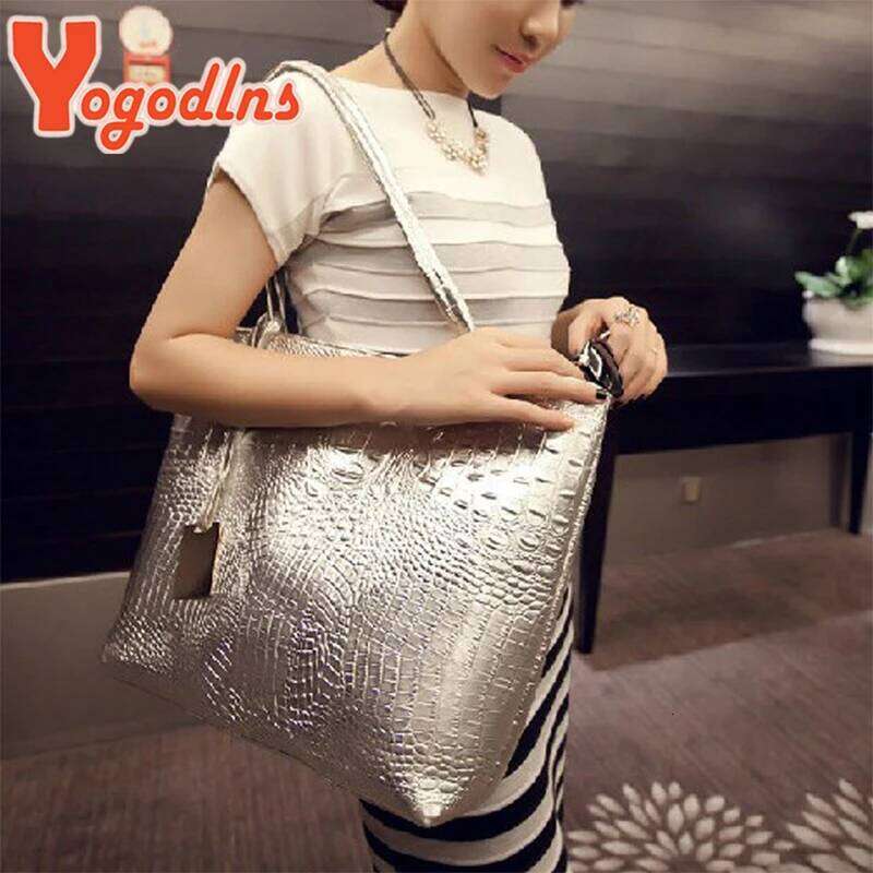 Yogodlns Bags Large Capacity One Shoulder PU CrossBorder Crocodile Pattern HandBag Foreign Trade Fashion Europe And The United Z260224