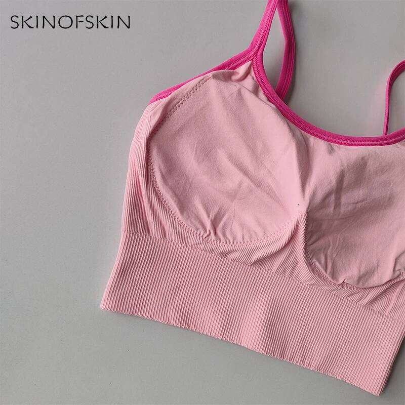 Color Blocking Small Suspender Sports for Women Fixed Cup Fitness Running Bra Acceleration, Dry Training Yoga Outerwear 26Y0224