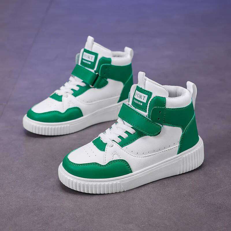 Kids Casual High-top Basketball for Children Boys Girls PU Leather Sneakers 2026 New Trendy Sports Shoes Trainers 26W0224