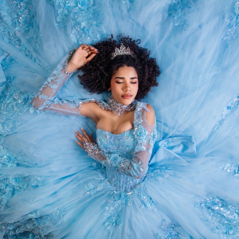 Sky Blue Quinceanera Dresses Ball Gown Off The Shoulder Applique Lace Beading Crystal Bow Tull Party Birthday Sweet 16 Dress Vestidos 15 Anos