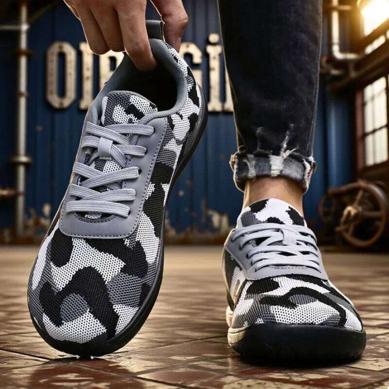 Camouflage Wide Toe Shoes Comfortable Soft Sole Breathable Walking Sneakers Fashionable Trendy Outdoor Loose Training Men's Shoe