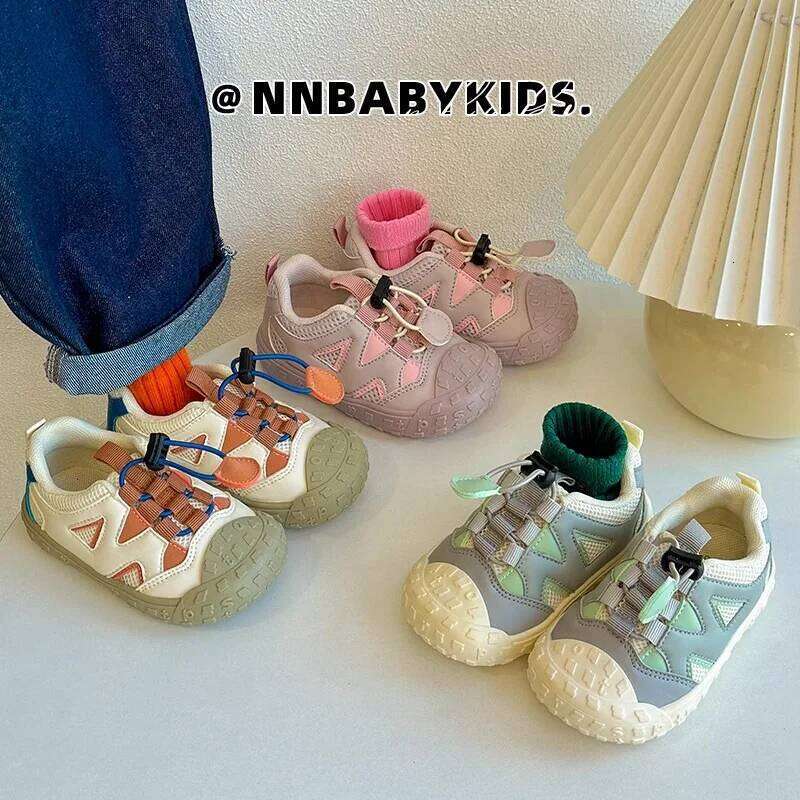 Soft sole children's sneakers 2025 spring autumn new girl web breathable casual fashion boy daddy shoes 26W0224