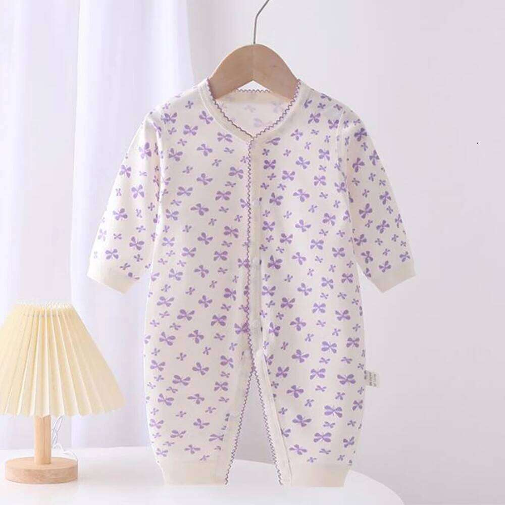 Girl Clothing Cotton Spring Autumn Long Sleeve Baby Rompers Heart Shape Floral Print Infant Boy Jumpsuit 26H0224