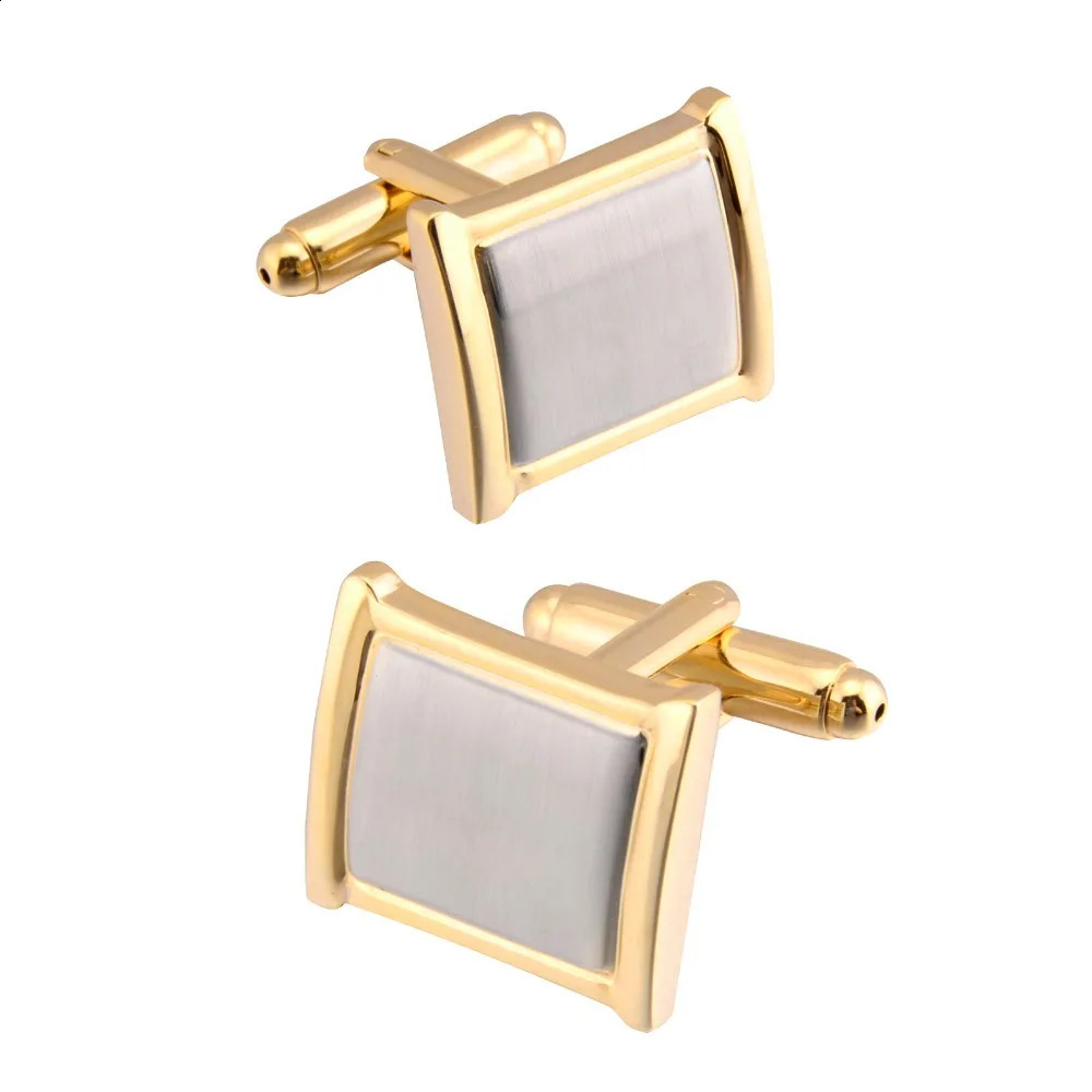 High Quality Cufflinks For Mens Tie Clip Set Golden High Quality Simple Shirt Buttons Wedding Groom Jewelry Accessories 260208
