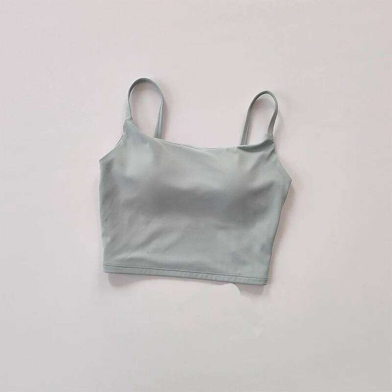 Small Sling Vest Integrated Fixed Gathering Sports Underwear Women's Beauty Training Fitness Bra Summer Clothing Suit 26Y0224