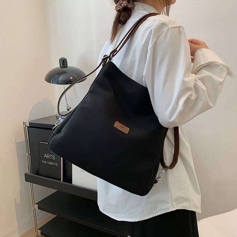 Canvas Tote Women's High Capacity and Minimalist College Style Backpack Fashion Versatile Casual Shoulder Crossbody Bag Z260224