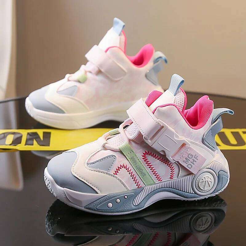 design children autumn PU leather high top kids casual sneaker luxury tennis sports shoes for girls 26W0224