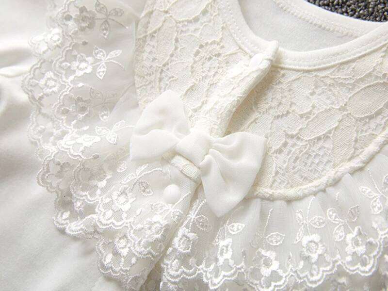 Spring Newborn Baby Girl Clothes Lace Flowers Princess Jumpsuit + Hats Infant Girls Bodysuits Onesie 26H0224