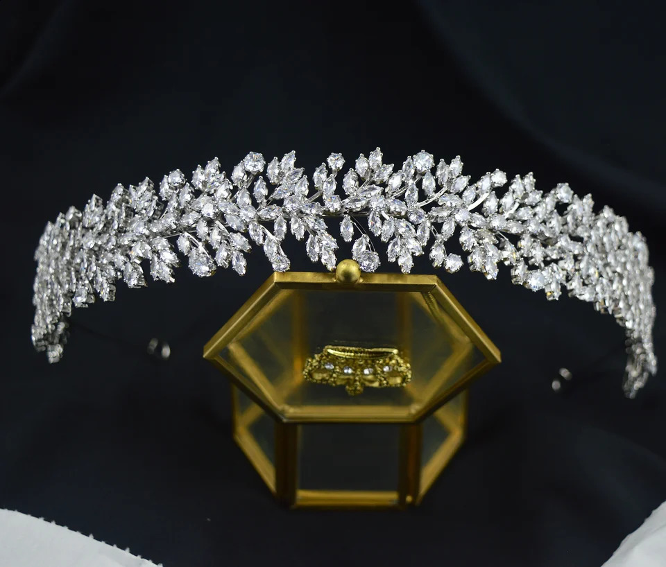 Bridal Headband For Wedding Hair Jewelry Headpiece CZ Zirconia Bride Crowns Tiaras For Women Diadem Party Prom Headdress 260208