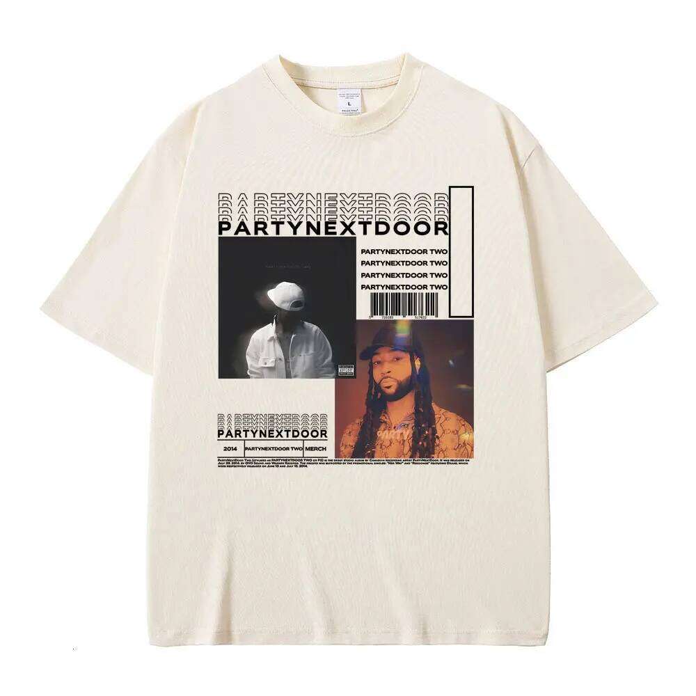 Rapper Partynextdoor Two Album Graphic Tshirt Male Hip Hop Vintage T-shirts Men's Cotton Tees Oversized T Shirt H260224