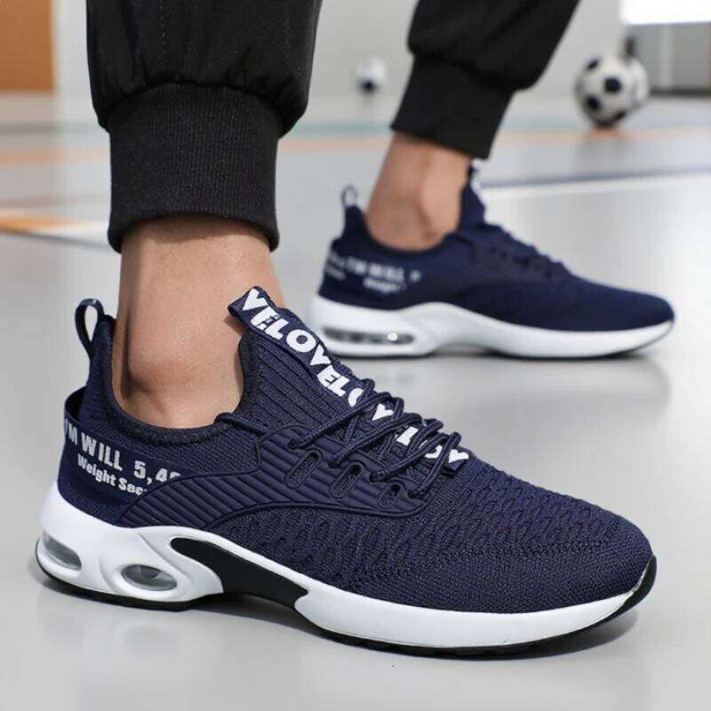 Hot Sale Men's Running Shoes Breathable Knit Casual Fashion Lace Up Sneakers for Men Outdoor Walking Training Footwear