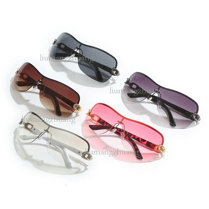 2026 Designer Luxury Large Frame Integrated Women's Sunglasses Fashion Future Technology Sense Metal Anti UV Outdoor Glasses Beach Party Vacation