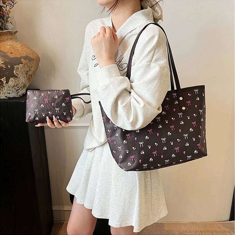 2pcs/set Fashion Women's Shoulder Bags For Commuting, Daily Used, Shopping, Casual Tote Bag, Ladies Handbags With Purses Z260224