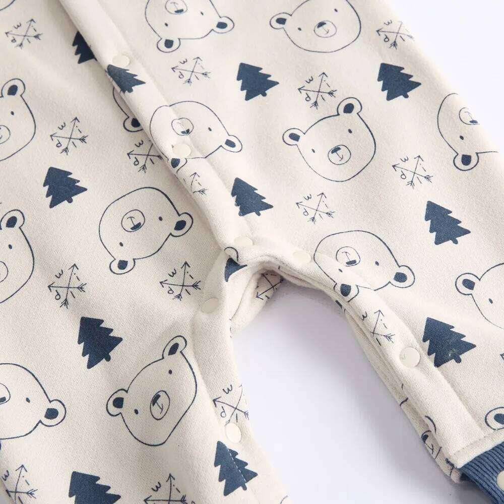 Sanlutoz Printing Winter Baby Boys Long Sleeve Rompers Cotton Toddler Clothing Jumpsuits 26H0224