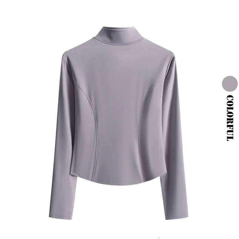 DRUR Autumn Winter Yoga Women Long Sleeve Quick Dry Sports Top Lightweight Silm Fit Zipper Running s Sportswear New 26Y0224