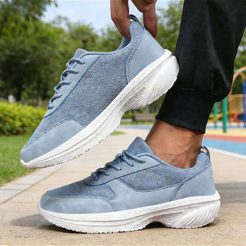 Wide for Mens Breathable Knitted Mesh Platform Walking Sneakers Outdoor Running Zero Drop Casual Sneaker Minimalist Shoes