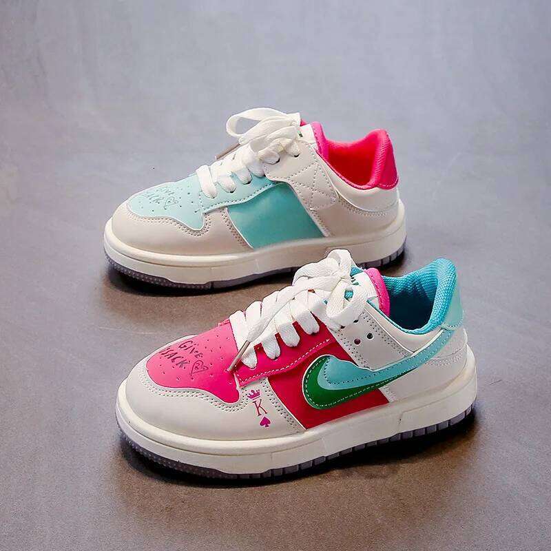 TJR New Children Casual Four Seasons Kids Single Mandarin Ducks Basketball Sports Boys Girls Sneaker Board Shoes 26W0224